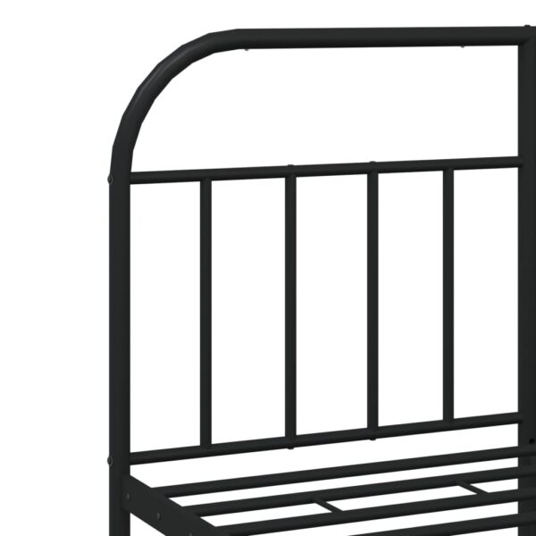 vidaXL Metal Bed Frame with Headboard Black 59.8"x78.7" - Image 9