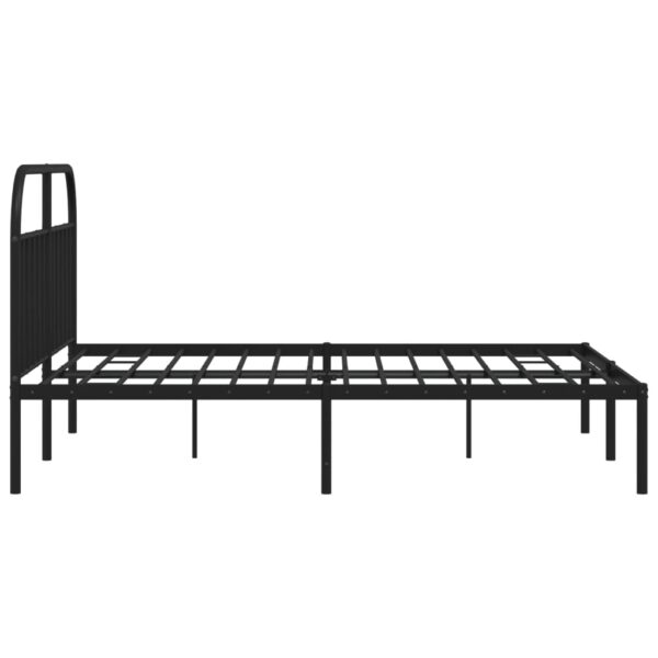 vidaXL Metal Bed Frame with Headboard Black 72"x83.9" California King - Image 7