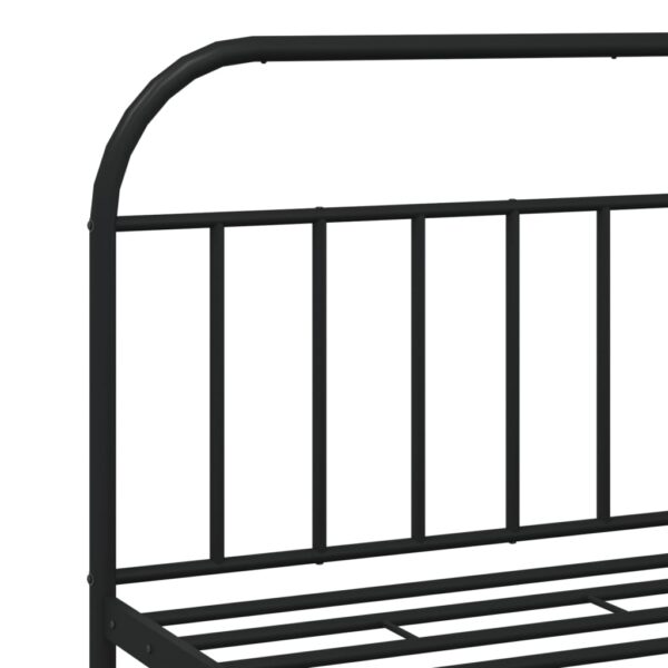 vidaXL Metal Bed Frame with Headboard Black 72"x83.9" California King - Image 9