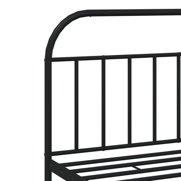 vidaXL Metal Bed Frame with Headboard Black 76"x79.9" King - Image 9