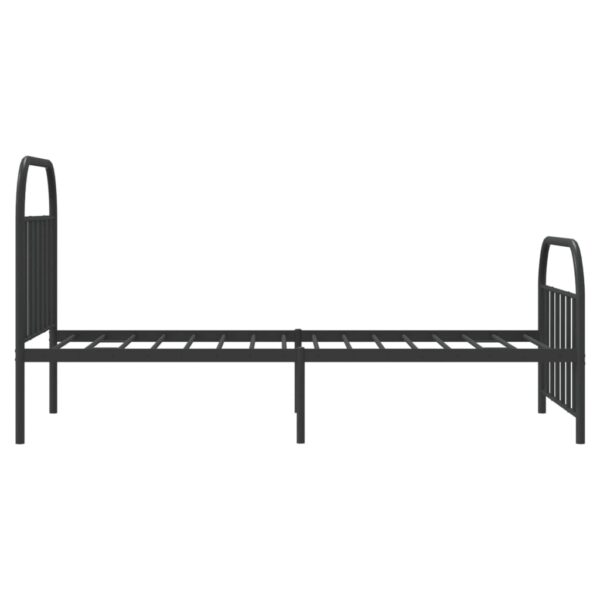 vidaXL Metal Bed Frame with Headboard and Footboard Black 39.4"x74.8" Twin - Image 7