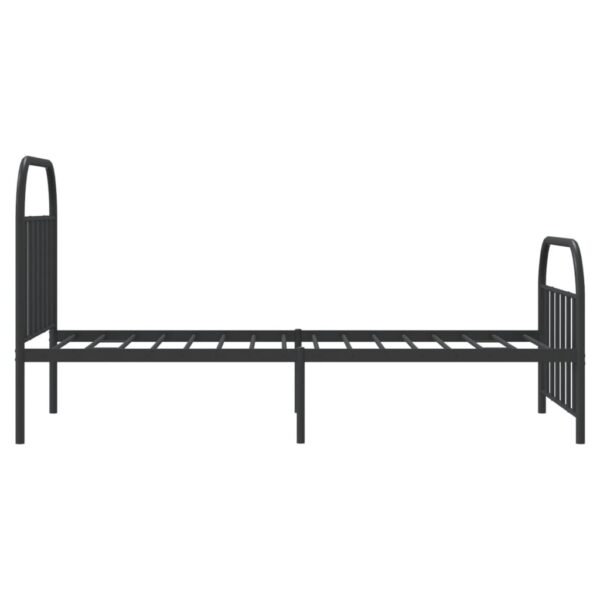 vidaXL Metal Bed Frame with Headboard and Footboard Black 39.4"x78.7" - Image 7