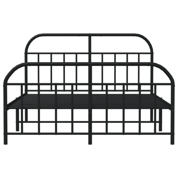 vidaXL Metal Bed Frame with Headboard and Footboard Black 53.9"x74.8" Full - Image 6