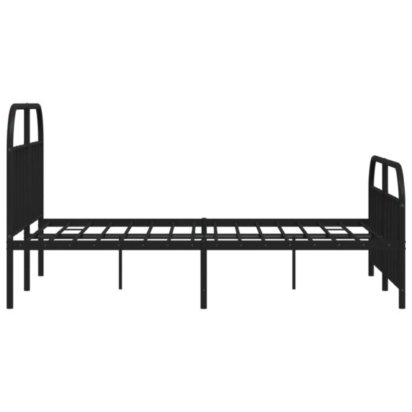 vidaXL Metal Bed Frame with Headboard and Footboard Black 53.9"x74.8" Full - Image 7