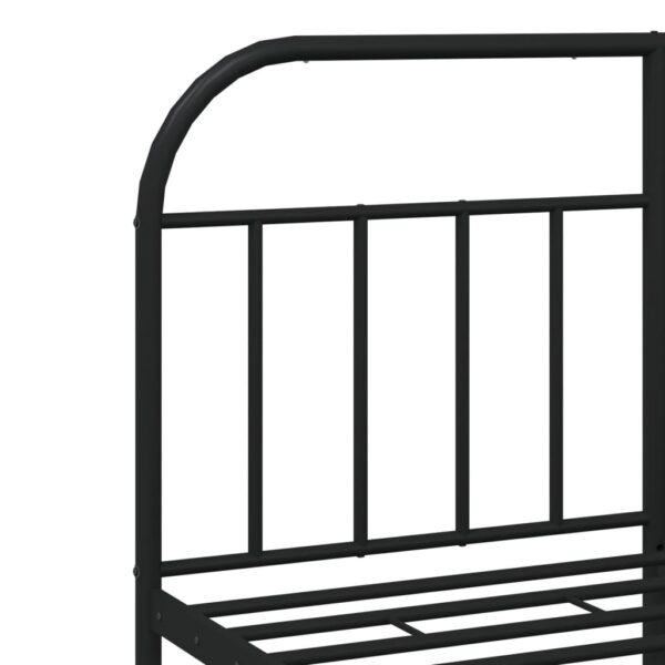 vidaXL Metal Bed Frame with Headboard and Footboard Black 53.9"x74.8" Full - Image 9