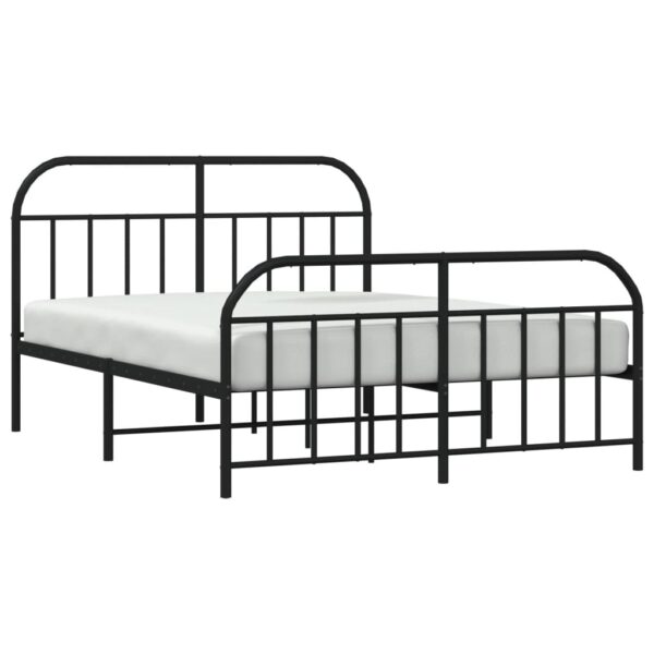 vidaXL Metal Bed Frame with Headboard&Footboard Black 72"x83.9" California King - Image 4