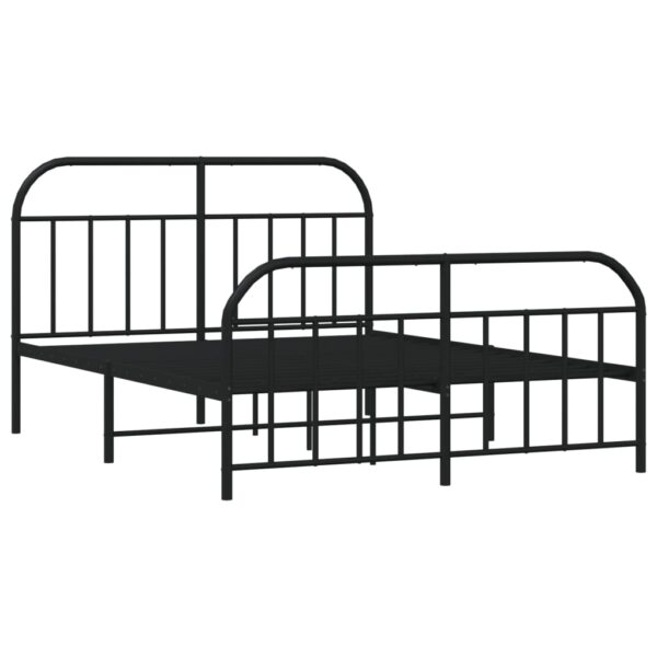 vidaXL Metal Bed Frame with Headboard&Footboard Black 72"x83.9" California King - Image 5