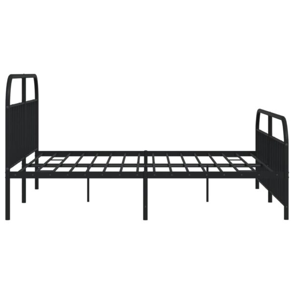 vidaXL Metal Bed Frame with Headboard and Footboard Black 76"x79.9" King - Image 7