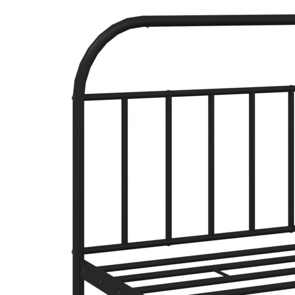 vidaXL Metal Bed Frame with Headboard and Footboard Black 76"x79.9" King - Image 9