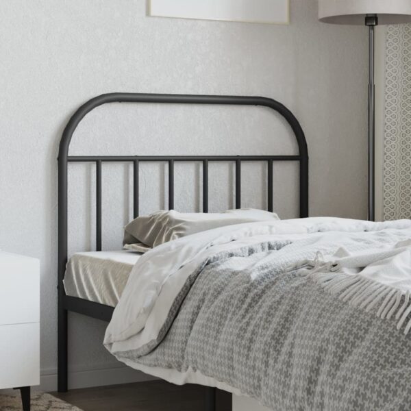 vidaXL Metal Headboard Black 39.4" - Image 3