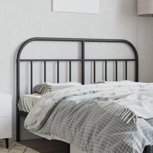 vidaXL Metal Headboard Black 53.1" - Image 3