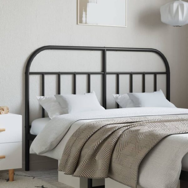 vidaXL Metal Headboard Black 53.1"