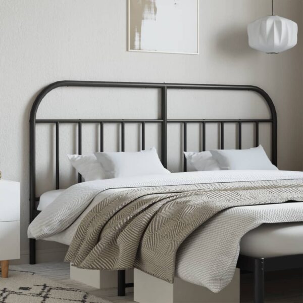 vidaXL Metal Headboard Black 70.9"