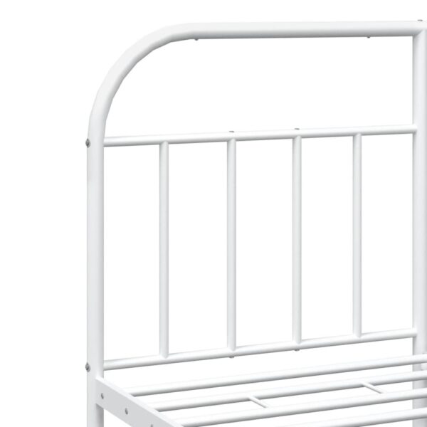 vidaXL Metal Bed Frame with Headboard White 72"x83.9" California King - Image 9