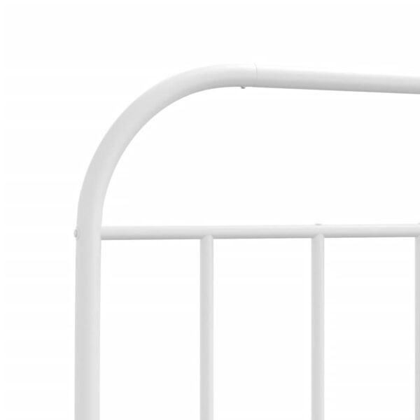 vidaXL Metal Bed Frame with Headboard and Footboard White 39.4"x78.7" - Image 9