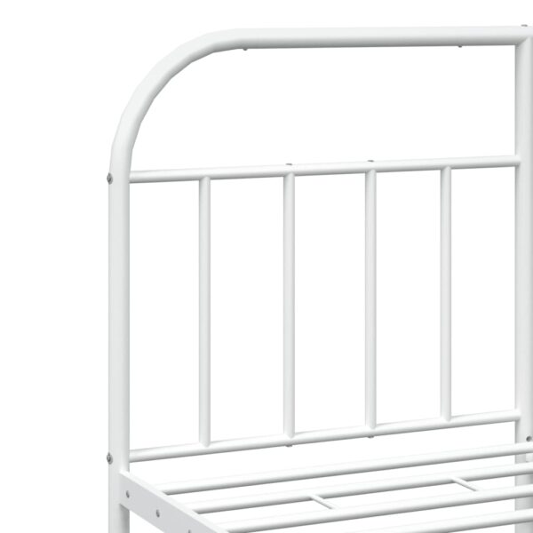 vidaXL Metal Bed Frame with Headboard and Footboard White 59.8"x78.7" - Image 9