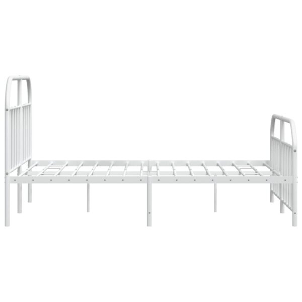 vidaXL Metal Bed Frame with Headboard&Footboard White 72"x83.9" California King - Image 7