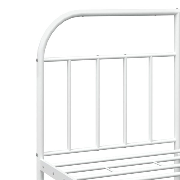 vidaXL Metal Bed Frame with Headboard&Footboard White 72"x83.9" California King - Image 9