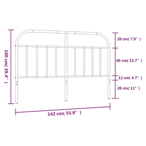 vidaXL Metal Headboard White 53.1" - Image 7