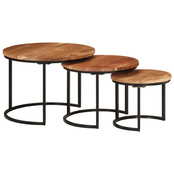 vidaXL Nesting Tables 3 pcs Solid Wood Acacia