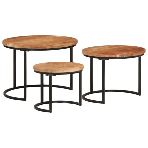 vidaXL Nesting Tables 3 pcs Solid Wood Acacia - Image 2