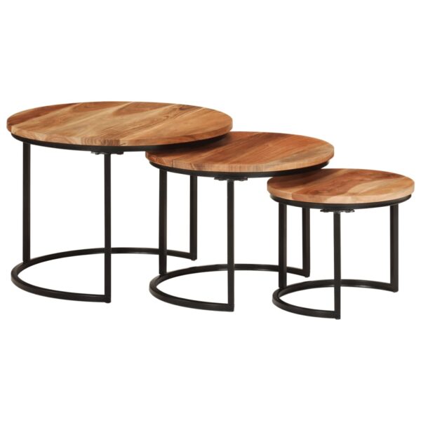 vidaXL Nesting Tables 3 pcs Solid Wood Acacia - Image 11