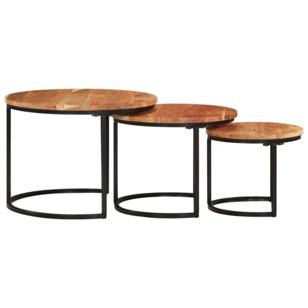 vidaXL Nesting Tables 3 pcs Solid Wood Acacia - Image 3