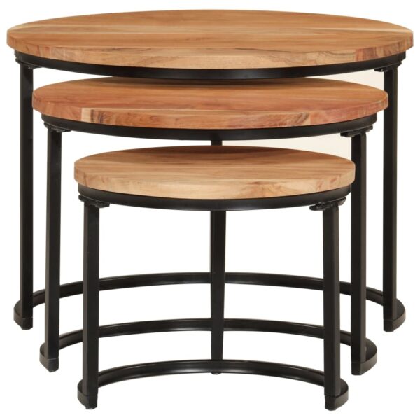 vidaXL Nesting Tables 3 pcs Solid Wood Acacia - Image 4