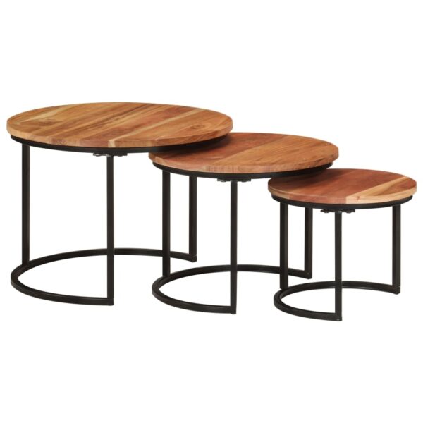 vidaXL Nesting Tables 3 pcs Solid Wood Acacia - Image 8