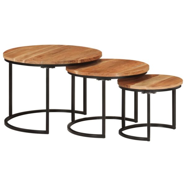 vidaXL Nesting Tables 3 pcs Solid Wood Acacia - Image 9