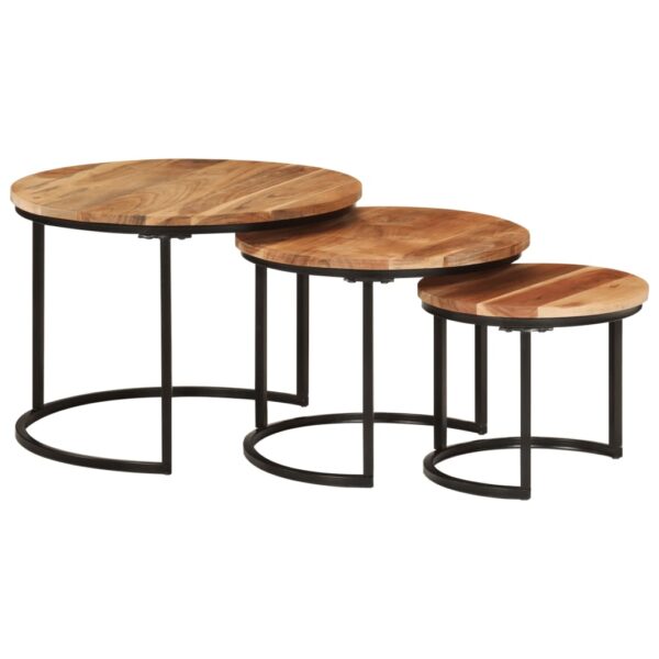 vidaXL Nesting Tables 3 pcs Solid Wood Acacia - Image 10