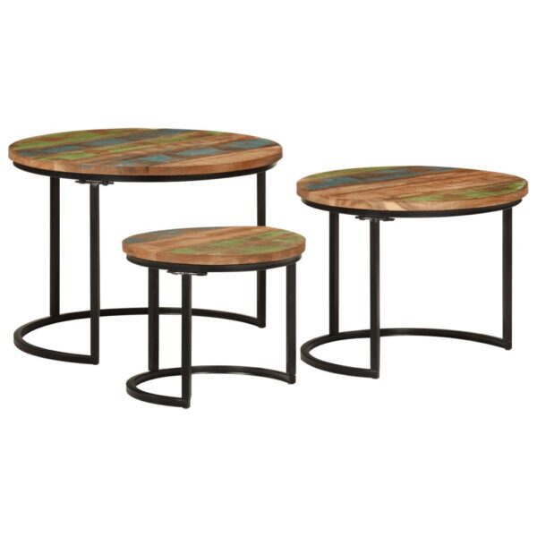 vidaXL Nesting Tables 3 pcs Solid Wood Reclaimed - Image 2