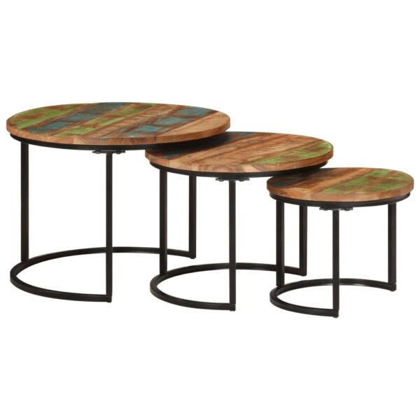 vidaXL Nesting Tables 3 pcs Solid Wood Reclaimed - Image 11