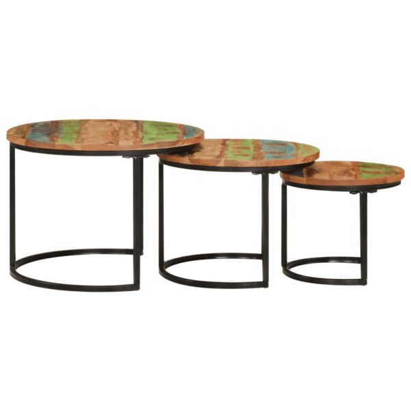 vidaXL Nesting Tables 3 pcs Solid Wood Reclaimed - Image 3