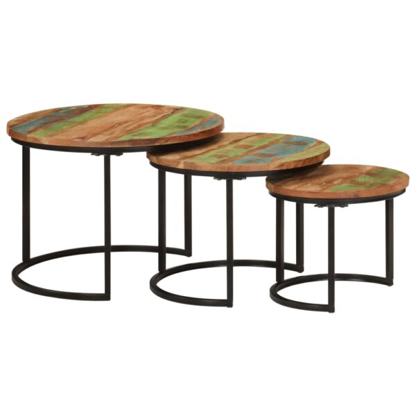 vidaXL Nesting Tables 3 pcs Solid Wood Reclaimed - Image 8