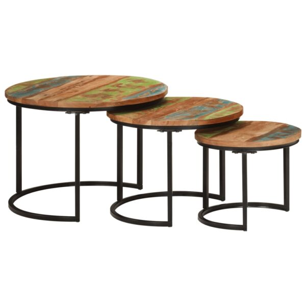 vidaXL Nesting Tables 3 pcs Solid Wood Reclaimed - Image 9