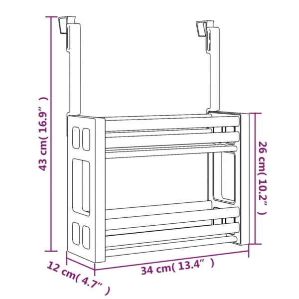 vidaXL Under Sink Organizer 13.4"x4.7"x10.2" Aluminum - Image 6