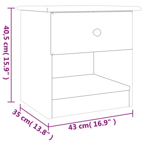 vidaXL Bedside Cabinet ALTA 16.1"x13.8"x16.1" Solid Wood Pine - Image 8