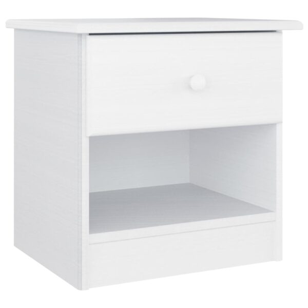 vidaXL Bedside Cabinet ALTA White 16.1"x13.8"x16.1" Solid Wood Pine - Image 2