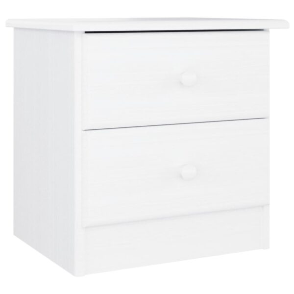 vidaXL Bedside Cabinet ALTA White 16.1"x13.8"x16.1" Solid Wood Pine - Image 2