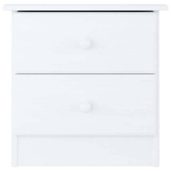 vidaXL Bedside Cabinet ALTA White 16.1"x13.8"x16.1" Solid Wood Pine - Image 3