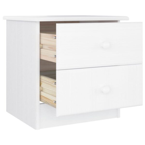 vidaXL Bedside Cabinet ALTA White 16.1"x13.8"x16.1" Solid Wood Pine - Image 4