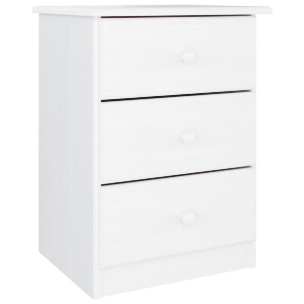 vidaXL Bedside Cabinet ALTA White 16.1"x13.8"x21.9" Solid Wood Pine - Image 2