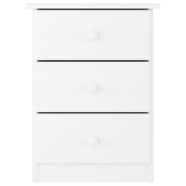 vidaXL Bedside Cabinet ALTA White 16.1"x13.8"x21.9" Solid Wood Pine - Image 3