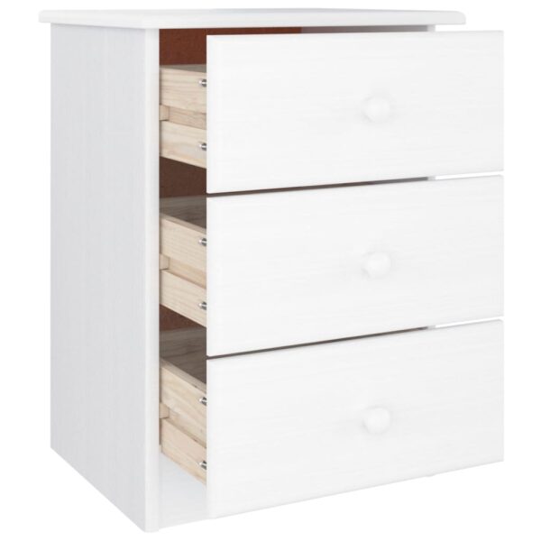 vidaXL Bedside Cabinet ALTA White 16.1"x13.8"x21.9" Solid Wood Pine - Image 4