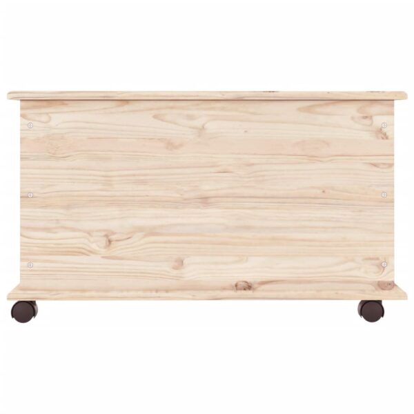 vidaXL Storage Chest with Wheels ALTA 28.7"x15.6"x17.3" Solid Wood Pine - Image 4