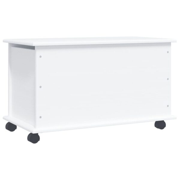 vidaXL Storage Chest with Wheels ALTA White 28.7"x15.6"x17.3" Solid Wood Pine - Image 3