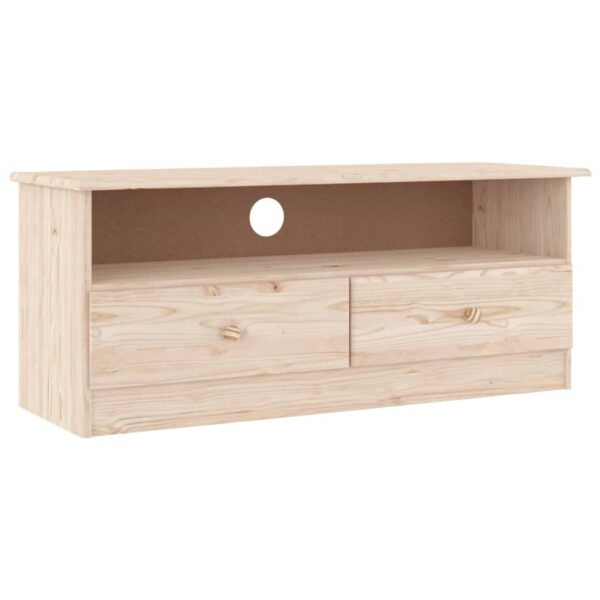 vidaXL TV Stand with Drawers ALTA 39.4"x13.8"x16.1" Solid Wood Pine - Image 2