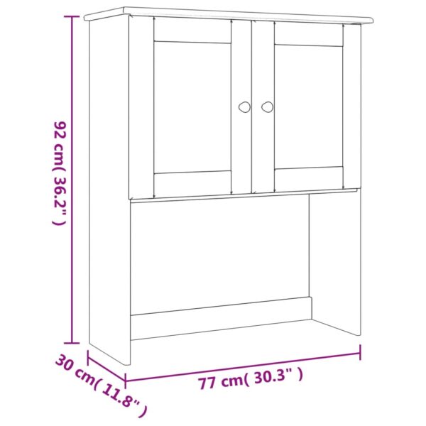 vidaXL Dresser Top ALTA White 30.3"x11.8"x36.2" Solid Wood Pine - Image 9