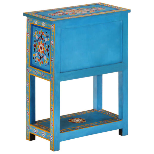 vidaXL Sideboard Turquoise 21.7"x11.8"x29.9" Solid Wood Mango - Image 5